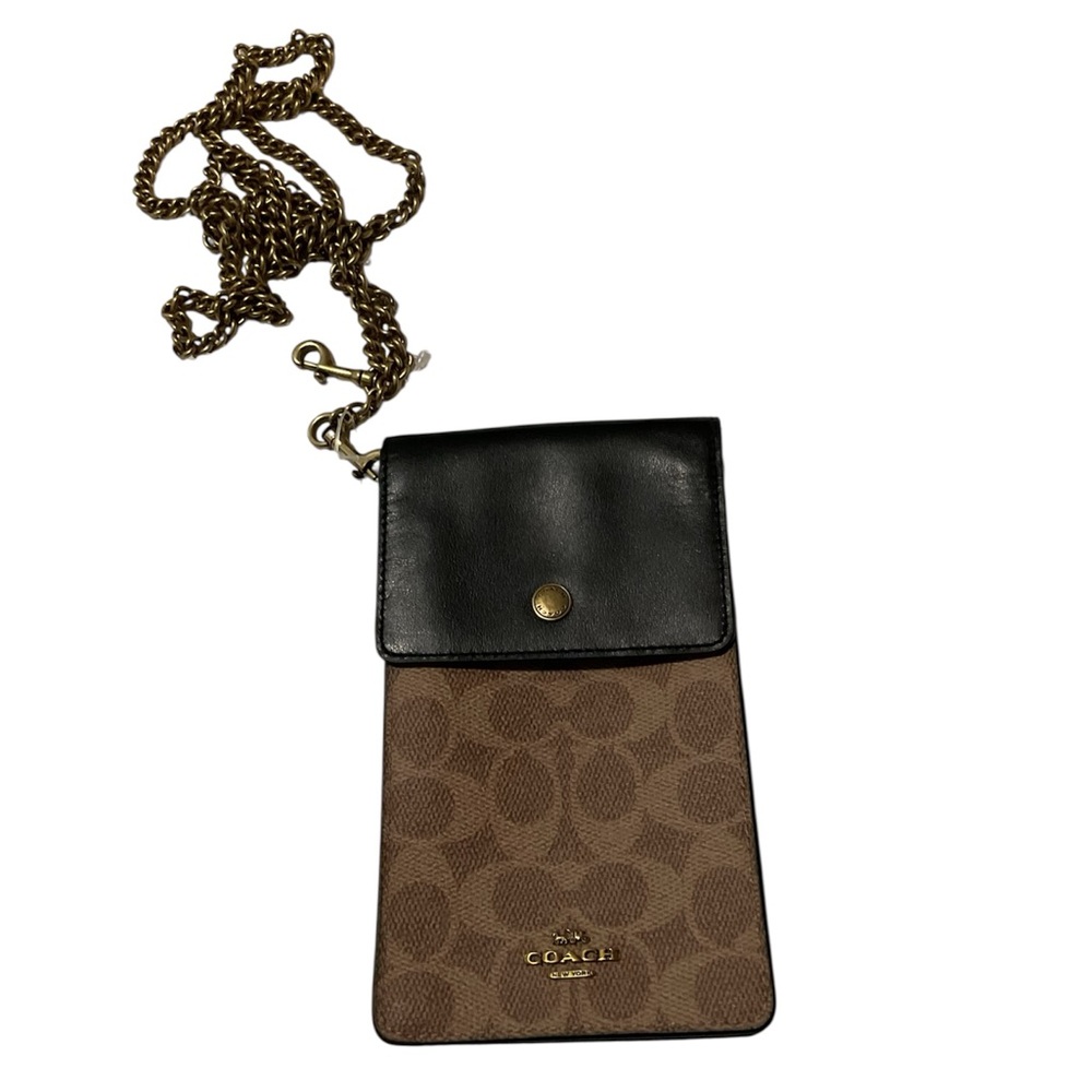 Coach Tan and Black Phone Crossbody